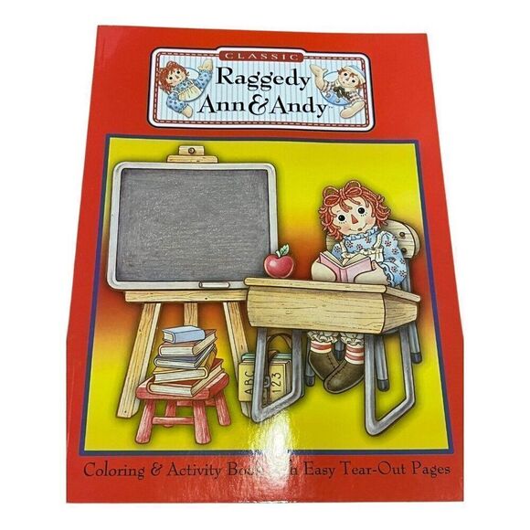 Raggedy Ann & Andy Activity Fun Coloring Books Crayons Paints Gift Box Set of 6 - Picture 3 of 8